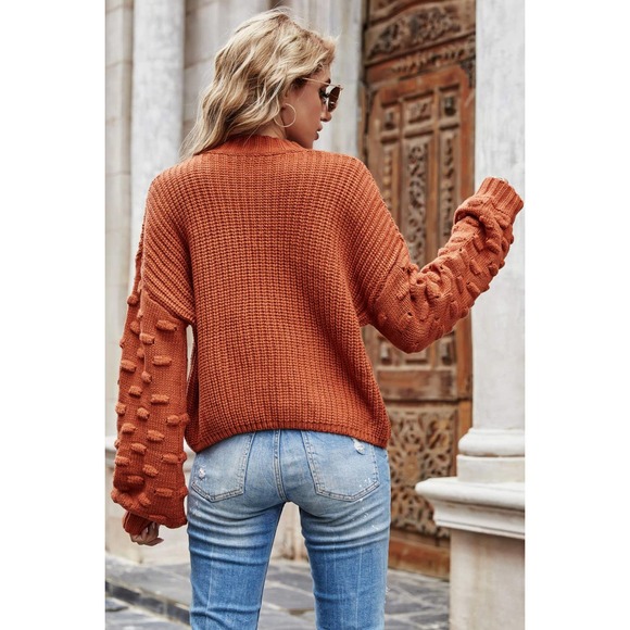 Weekend Style Rib-Knit Dropped Shoulder Sweater - Picture 11 of 15